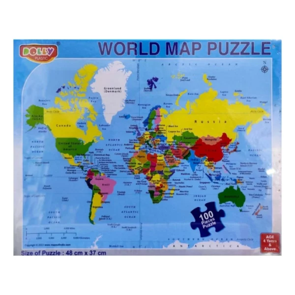 World Map Puzzle | Cardboard | Educational Kids Collections>Toys | 3+ Years