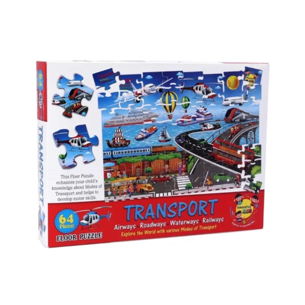 64_Pcs Set Transport Puzzle | Cardboard | Educational Kids Collections>Toys | 4+ Years