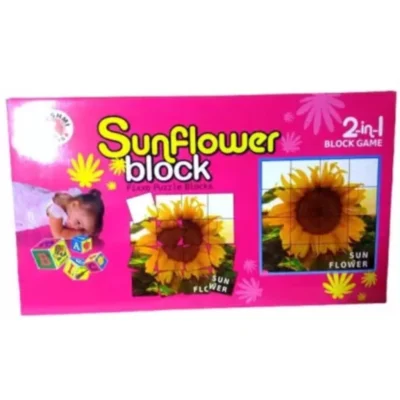 2 In 1 Sun Flower Puzzle And Blocks | Cardboard | Educational Kids Collections>Toys | 3+ Years