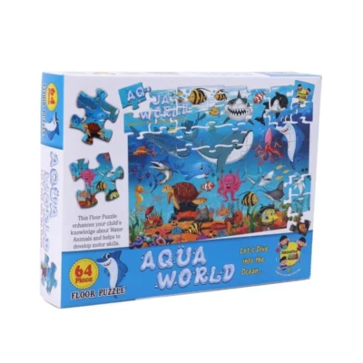 64_Pcs Set Aqua World Puzzle | Cardboard | Educational Kids Collections>Toys | 4+ Years