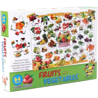 64_Pcs Set Fruits and Vegetables Puzzle | Cardboard | Educational Kids Collections>Toys | 4+ Years
