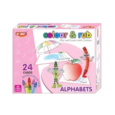 Alphapet Colour And Rub With 24 Cards | Cardboard | Educational Kids Collections>Toys | 3+ Years