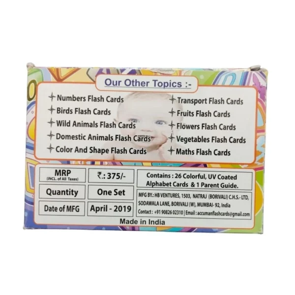 Alphapet Flash cards |   Cardboard  |   Educational Kids Collections>Toys| 2+ Years - Image 2