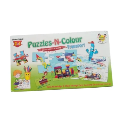 2 In 1 Puzzle & Colors-Transport |   Cardboard  |   Educational Kids Collections>Toys| 3+ Years