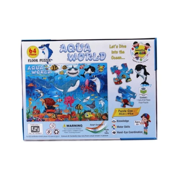 64_Pcs Set Aqua World Puzzle | Cardboard | Educational Kids Collections>Toys | 4+ Years - Image 2