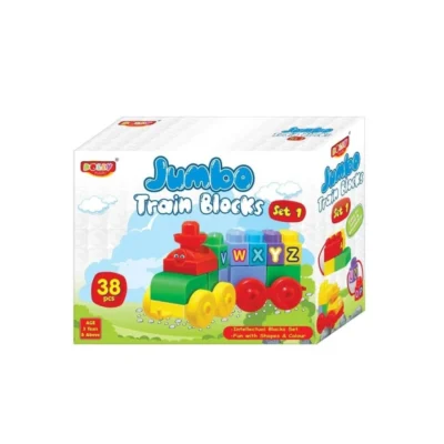 38_Pcs Set Jumbo Train Blocks | ‎Plastic | Educational Kids Collections>Toys | 3+ Years
