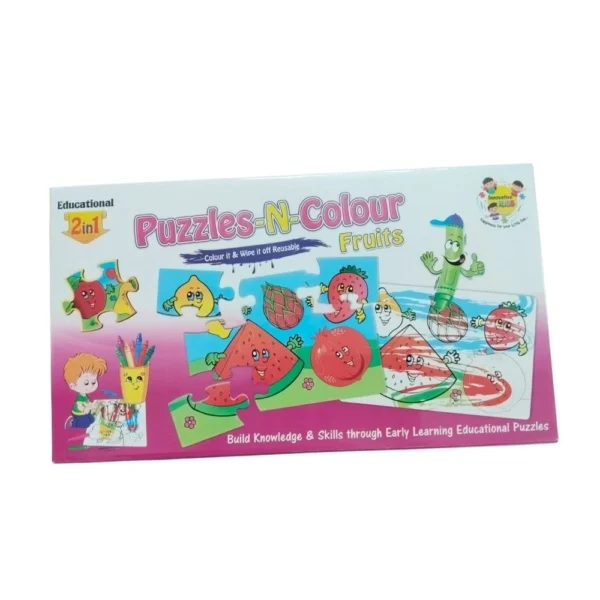 2 In 1 Puzzle & ColorsFtruit |   Cardboard  |   Educational Kids Collections>Toys| 3+ Years - Image 2