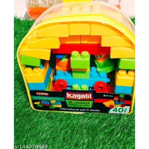 40_Pcs Set Blocks | Plastic | Educational Kids Collections>Toys | 3+ Years - Image 2