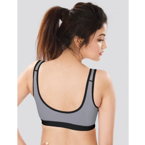 Dermawear SB-1102 Women's 4D Stretch Sports Bra (Black-Grey) - Image 2