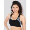 Dermawear SB-1101 Women's 4D Stretch Sports Bra (Black-Grey) - Image 4