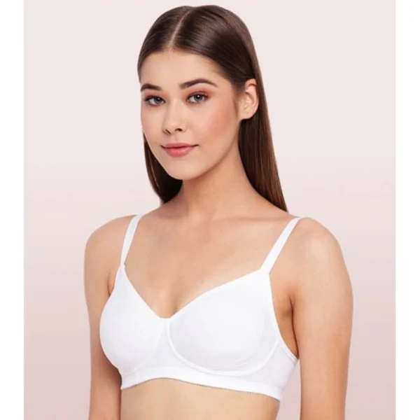 Enamor A042 Women's Cotton Everyday Non Padded And Wirefree Bra (White) - Image 5