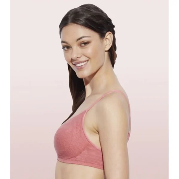 Enamor A042 Women's Cotton Everyday Non Padded And Wirefree Bra (Tomato-Melange) - Image 4