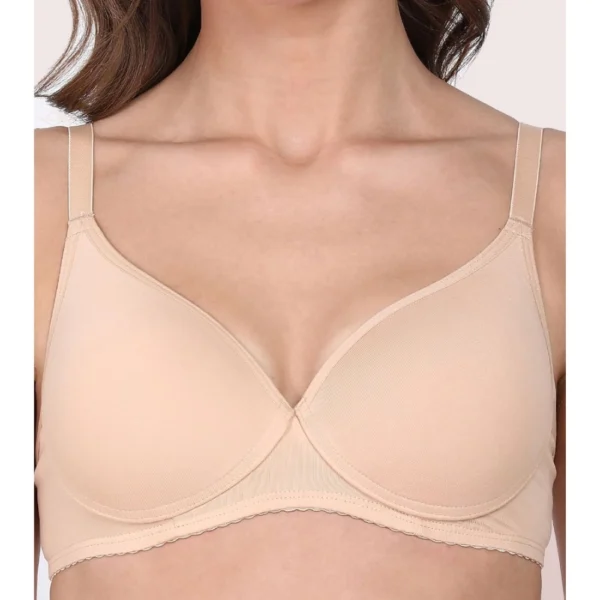 Enamor A039 Women's Cotton Non-Wired & Medium Coverage T-Shirt Bra (Skin) - Image 3