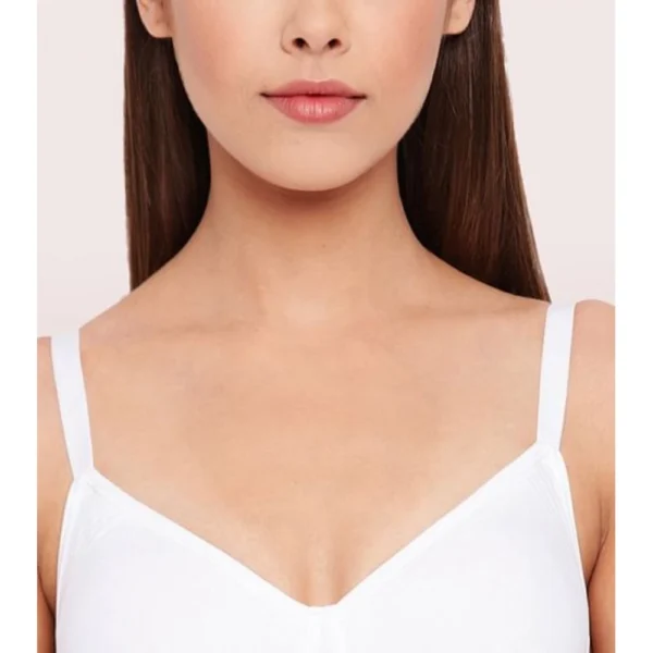 Enamor A042 Women's Cotton Everyday Non Padded And Wirefree Bra (White) - Image 2