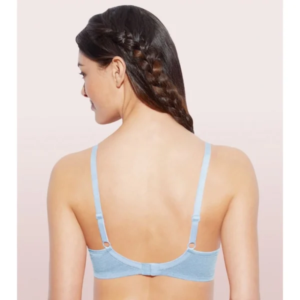 Enamor A042 Women's Cotton Everyday Non Padded And Wirefree Bra (Chambray-Melange) - Image 2