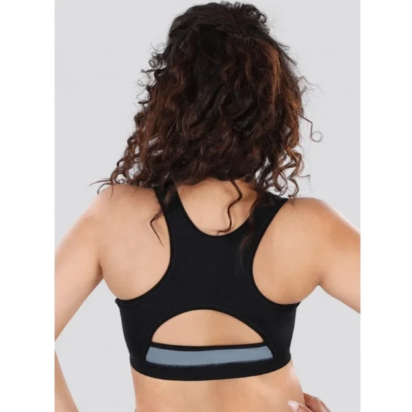 Dermawear SB-1101 Women's 4D Stretch Sports Bra (Black-Grey) - Image 2