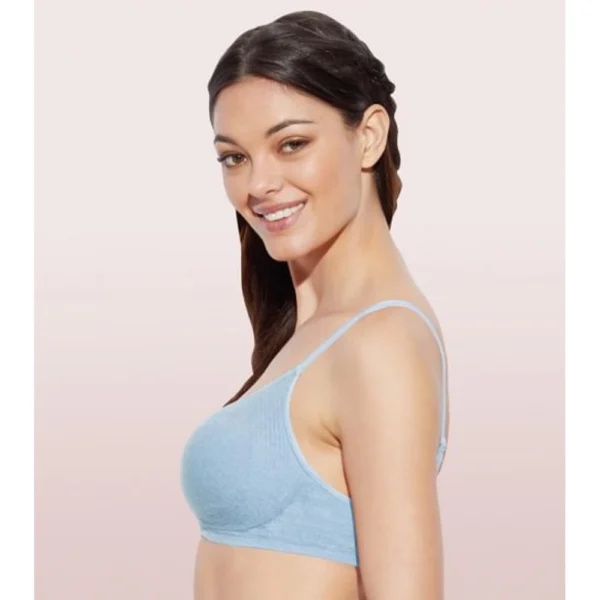 Enamor A042 Women's Cotton Everyday Non Padded And Wirefree Bra (Chambray-Melange) - Image 4