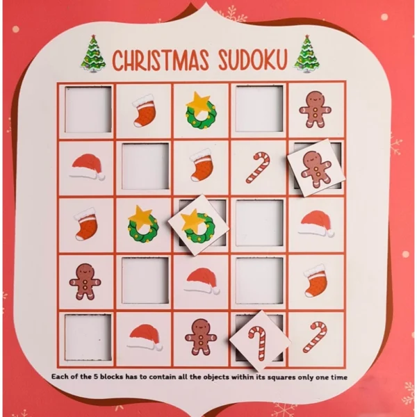 Festival- Christmas Wooden Puzzle Game Toys (MultiColor) - Image 2