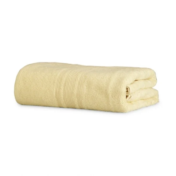 Cotton Solid Bath Towels (Cream, Size: 35x71 In) - Image 3