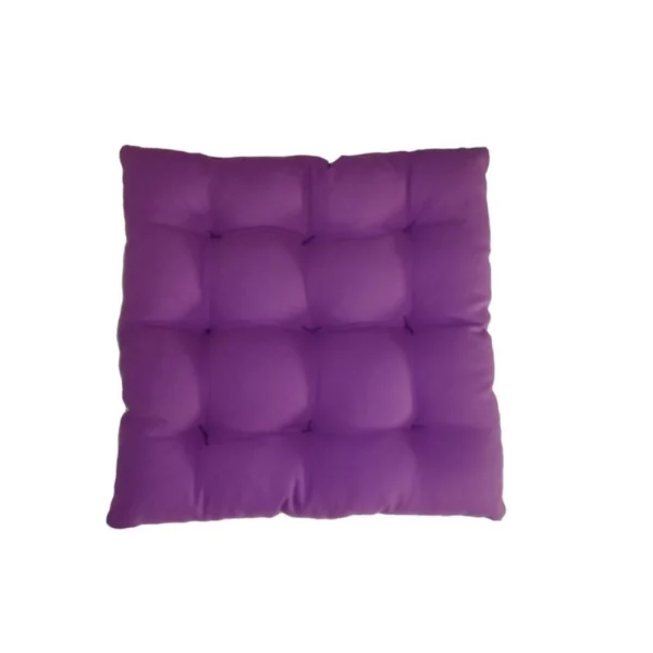 Cotton Blended Solid Chair Cushions (Purple & Green, Size: 16x16 In) - Image 3