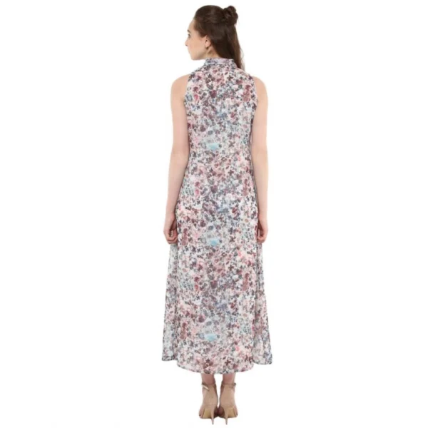 Women's Polyester Chiffon Printed Sleeveless Dress (Multicolor) - Image 7