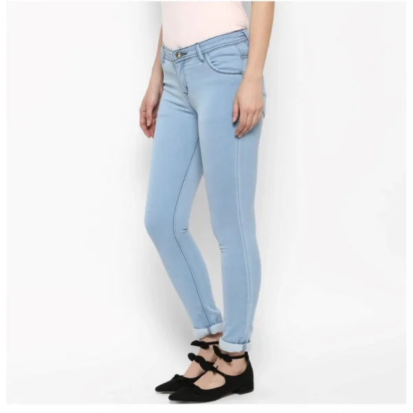 Women's Denim Distressed Buttoned Jeans (Blue) - Image 3