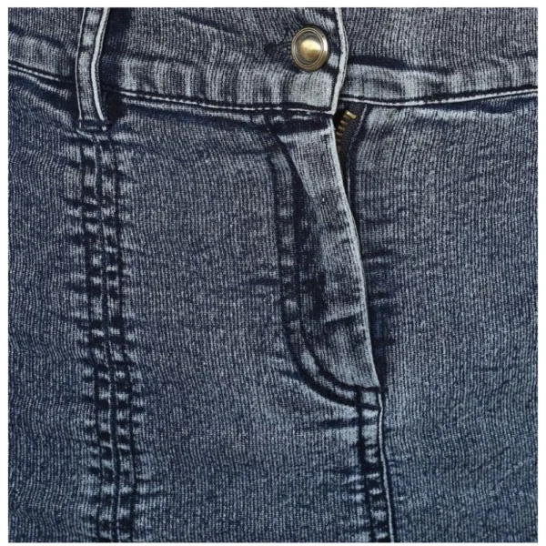 Women's Denim Tie Up Buttoned Skirt (Blue) - Image 2