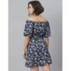 Women's Polyester Off Shoulder Half Sleeve Above Knee Dress (Blue) - Image 6