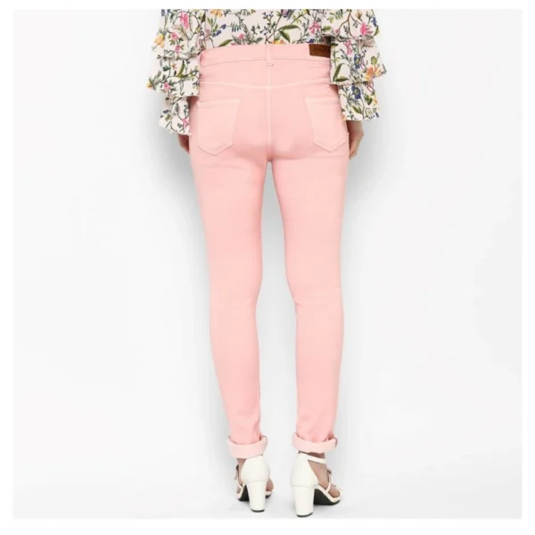 Women's Denim Solid Buttoned Jeans (Pink) - Image 7