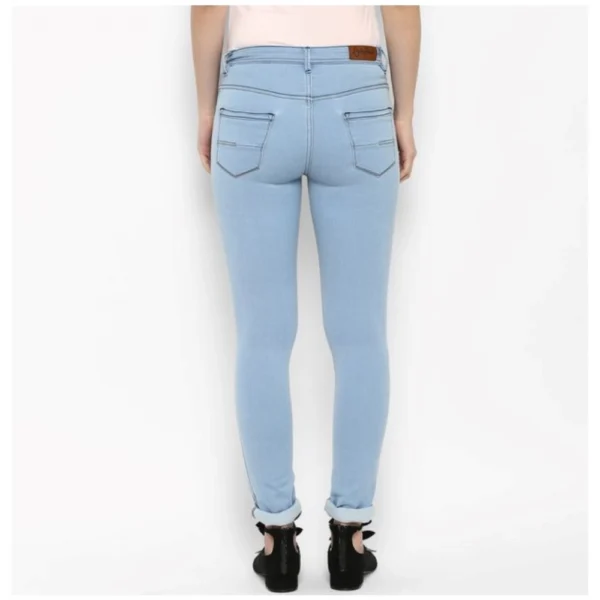 Women's Denim Distressed Buttoned Jeans (Blue) - Image 6