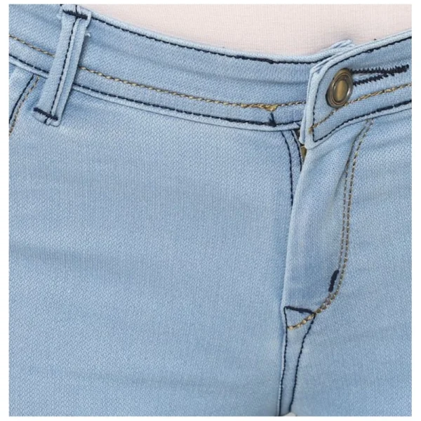 Women's Denim Distressed Buttoned Jeans (Blue) - Image 2