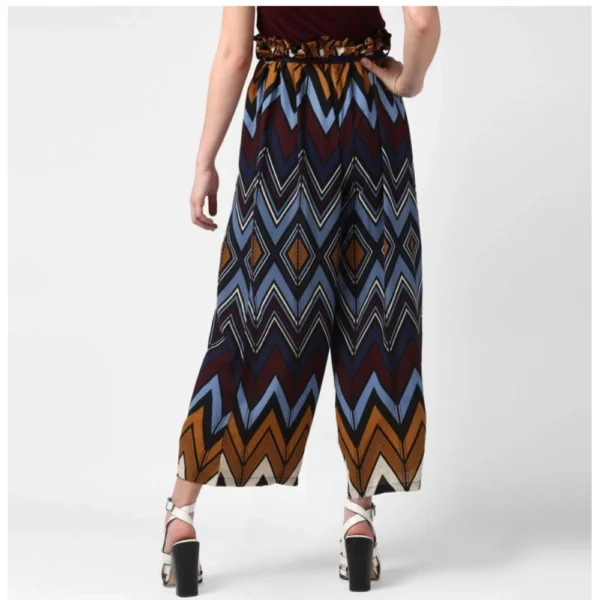 Women's Polyester Chevron Elasticated Trousers (Multicolor) - Image 4