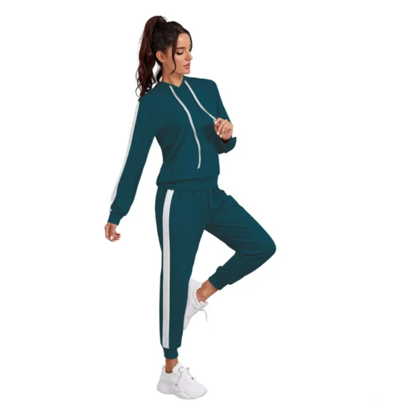 Women's Knitting stretchable Solid Hooded Neck Full Sleeve Track Suit (Morpich) - Image 4