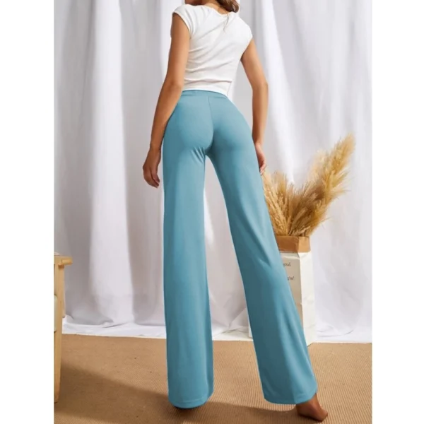 Women's Polyester Solid Regular Fit Pant (Pista) - Image 5