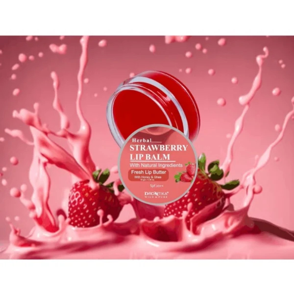 Unisex Herbal Dark And Chapped Lips Strawberry Lip Balm (10gm) - Image 2