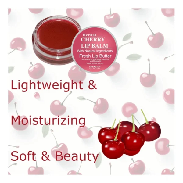 Unisex Herbal Dark And Chapped Lips Cherry Lip Balm (10gm) - Image 3