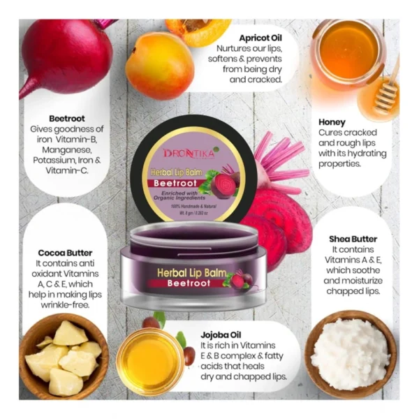 Unisex Herbal Dark And Chapped Lips Beetroot Lip Balm Pack Of 2  (20gm) - Image 3