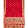 Women's Banarasi Silk Printed Unstitched Salwar Suit Material With Dupatta (Red, 3Mtrs) - Image 3