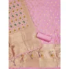 Women's Banarasi Silk Printed Unstitched Salwar Suit Material With Dupatta (Pink, 3Mtrs) - Image 2