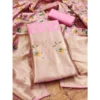 Women's Banarasi Silk Printed Unstitched Salwar Suit Material With Dupatta (Pink, 3Mtrs) - Image 3
