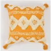 Cotton Tufted Cushion Pillow Cover 16x16 Inch Pack of 2 (Yellow White) - Image 4