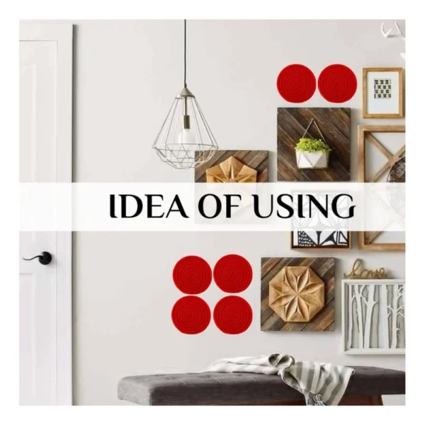 Cotton Rope Drink Coasters 4 Pcs Set (Red) - Image 2