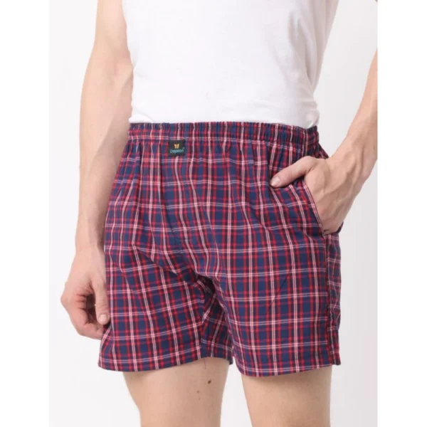 Pack_of_2 Men's Polycotton Checked Boxer Shorts (Multicolor) - Image 3
