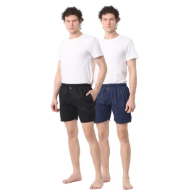 Pack_of_2 Men's Polycotton Solid Boxer Shorts (Multicolor)