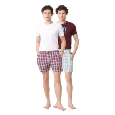 Pack_of_2 Men's Polycotton Checked Boxer Shorts (Multicolor)