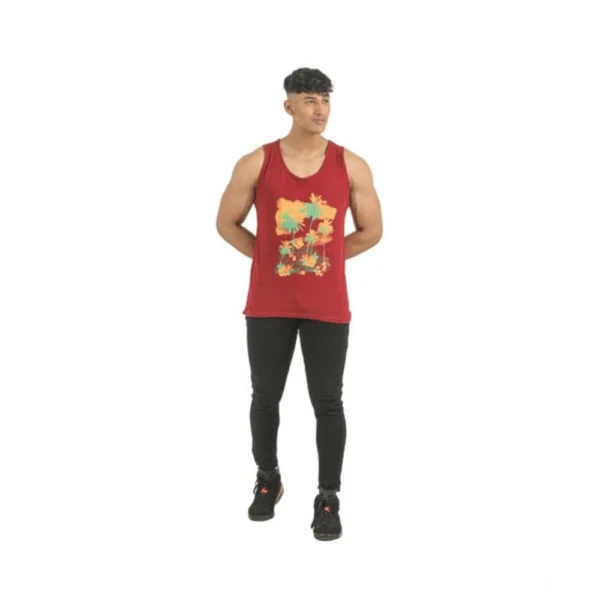 Pack of 2 Men's Casual Cotton Printed Sleeveless Sleeve Tshirts (Multicolor) - Image 6