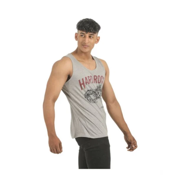Pack of 2 Men's Casual Cotton Printed Sleeveless Sleeve Tshirts (Multicolor) - Image 3