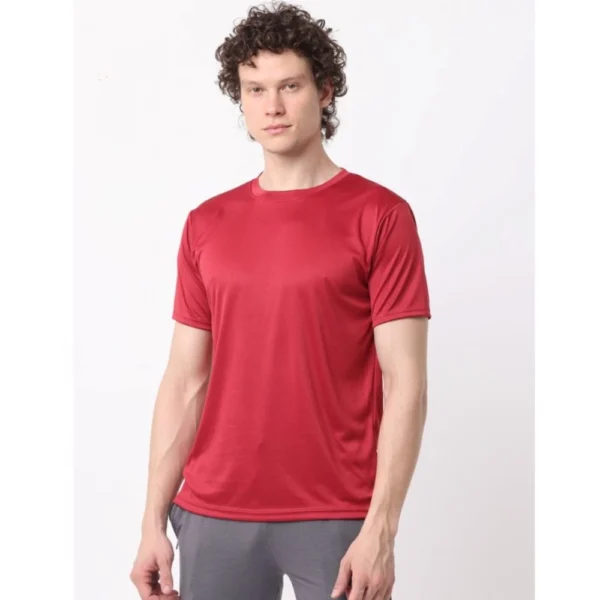 Pack of 2 Men's Casual Polyester Blend Solid Short Sleeve Tshirts (Multicolor) - Image 4
