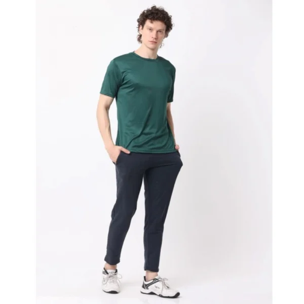 Pack of 2 Men's Casual Polyester Blend Solid Short Sleeve Tshirts (Multicolor) - Image 3