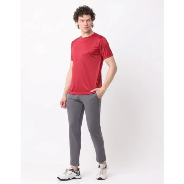 Pack of 2 Men's Casual Polyester Blend Solid Short Sleeve Tshirts (Multicolor) - Image 3